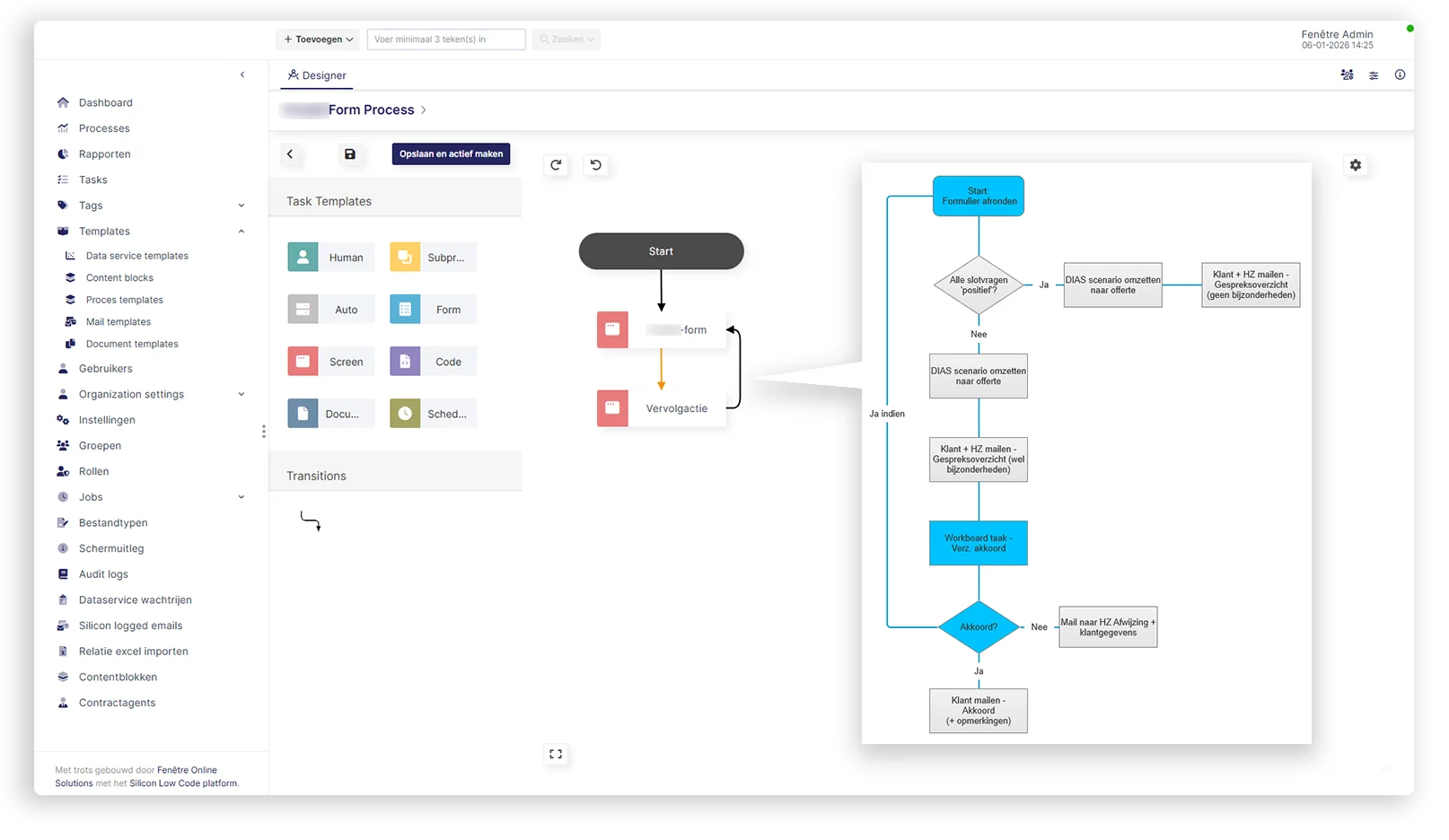 Oversluit applicatie verzekeringen
