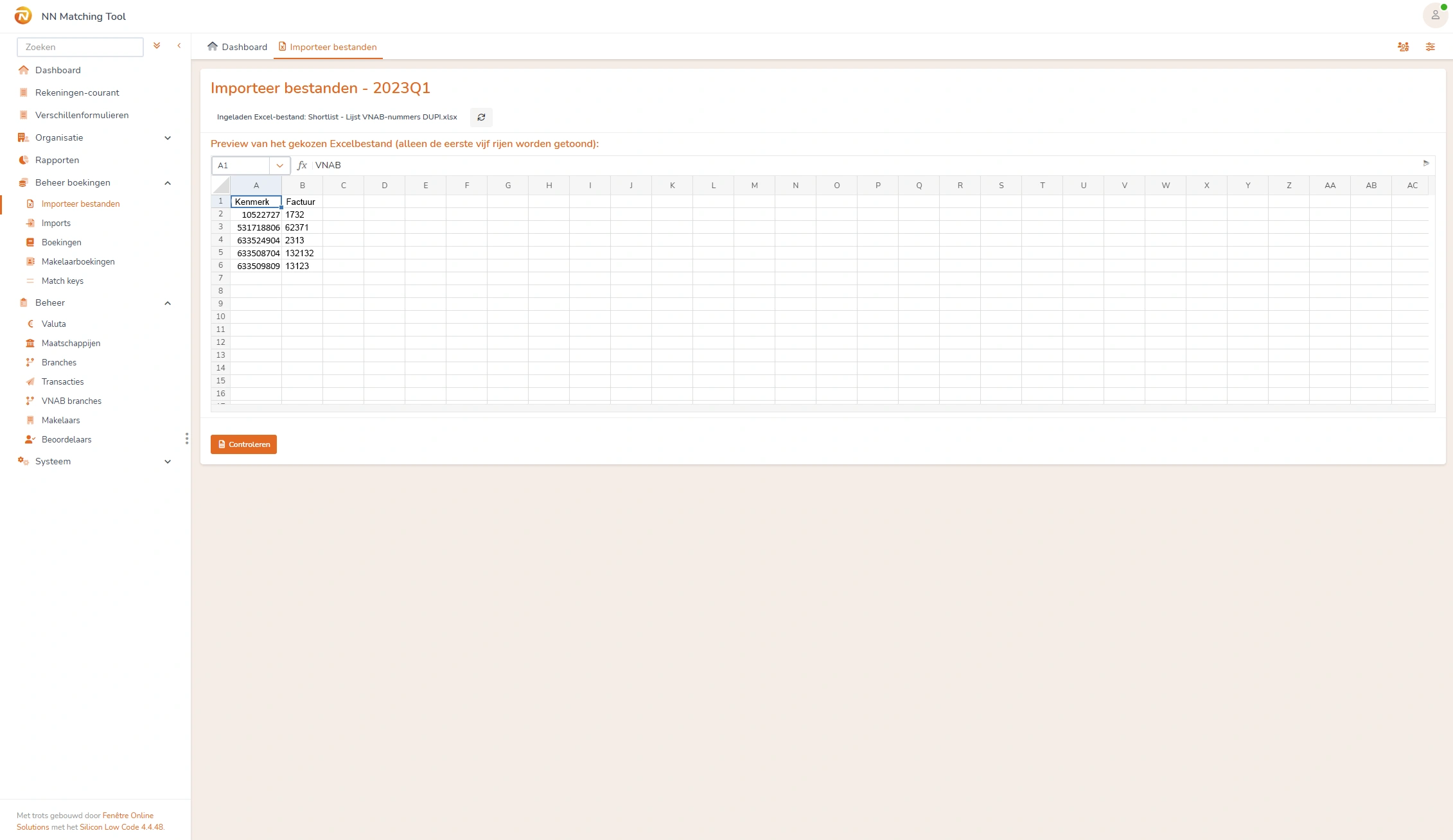 Importeer Excel om boekingen te matchen.webp