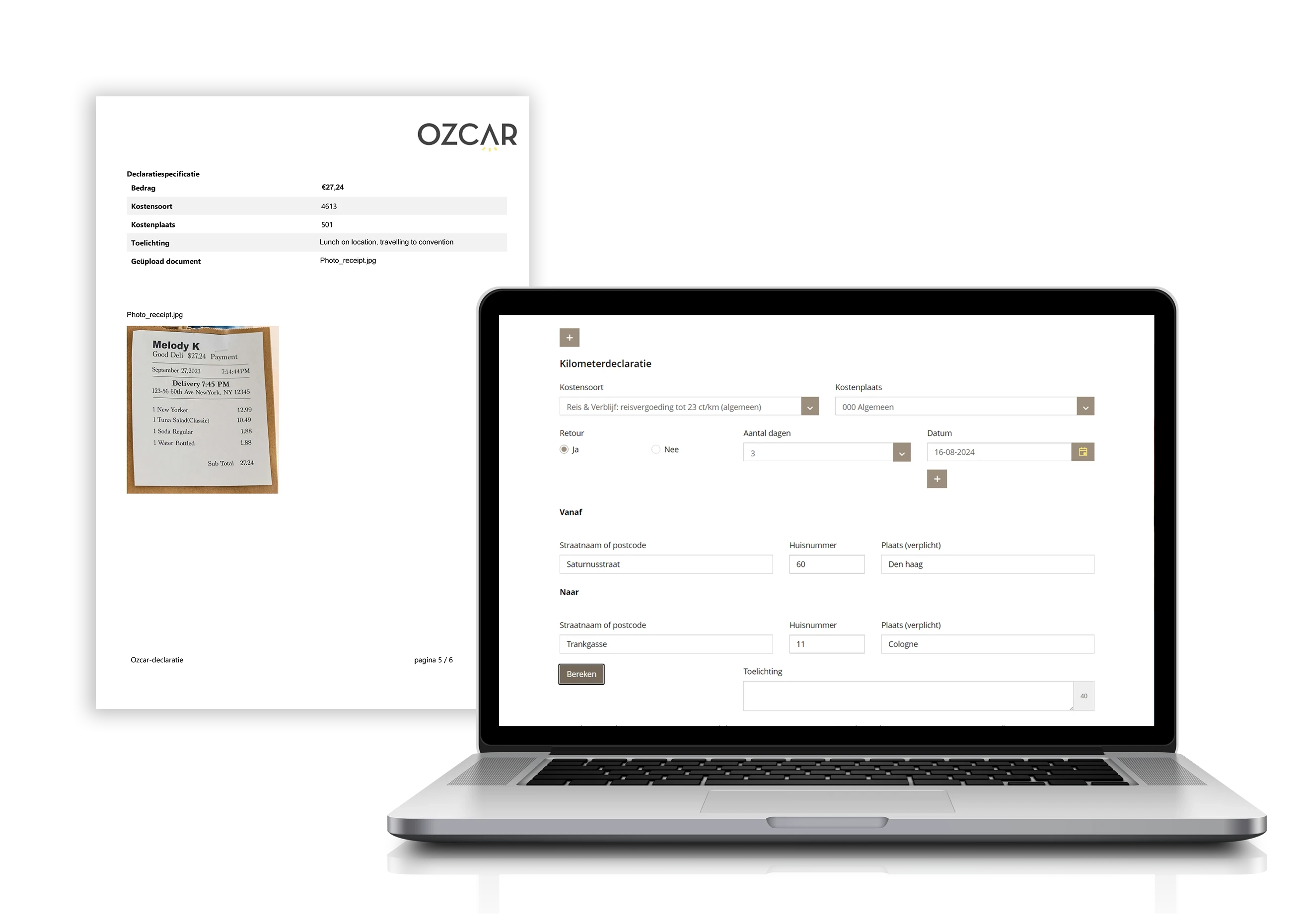 Declaratieformulier digitaliseren met calculaties
