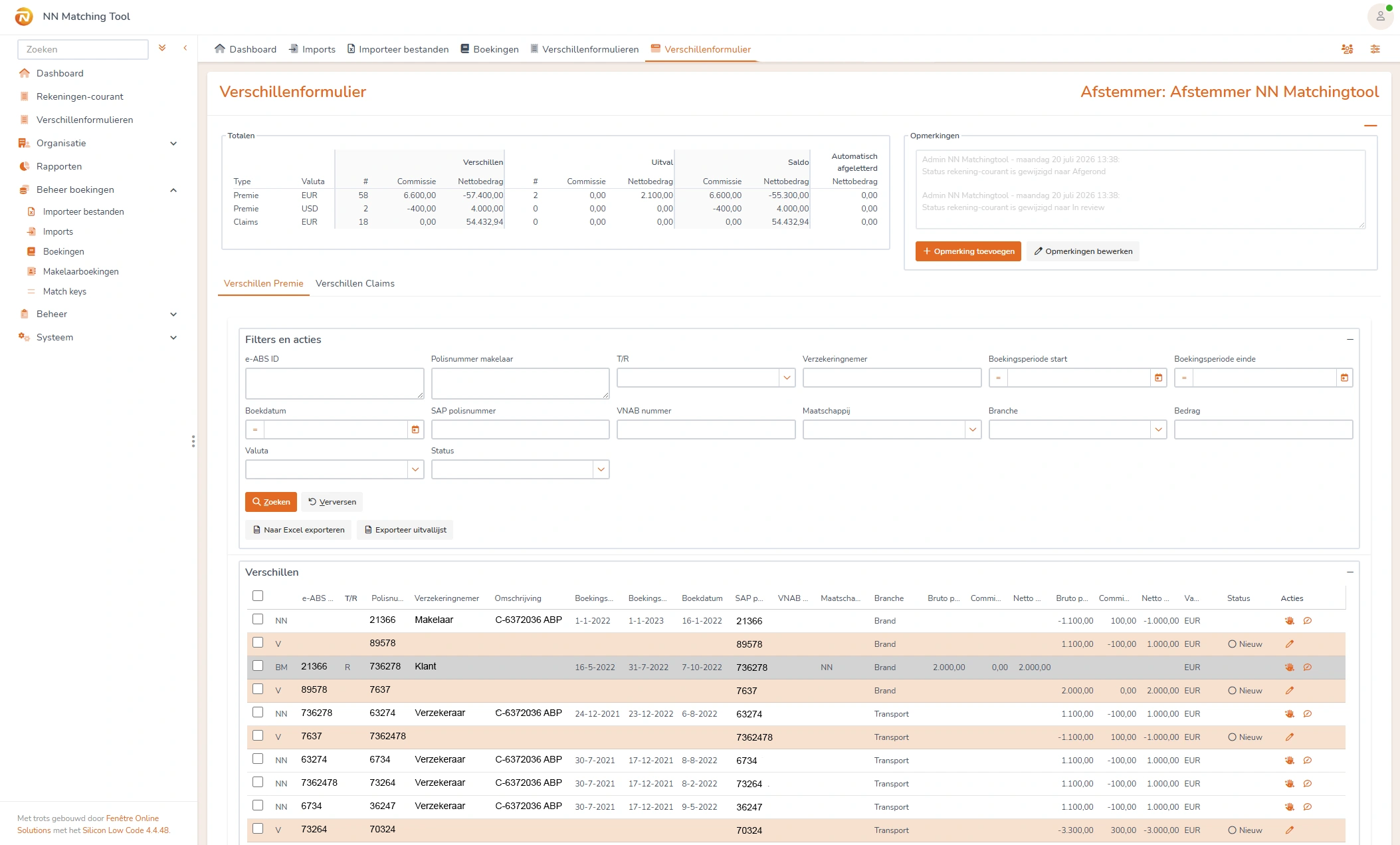 Verschillenformulier boekingen verzekeraars.webp