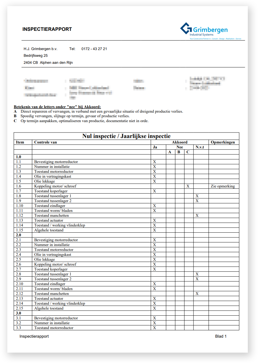 Inspectierapport online invulbare PDF