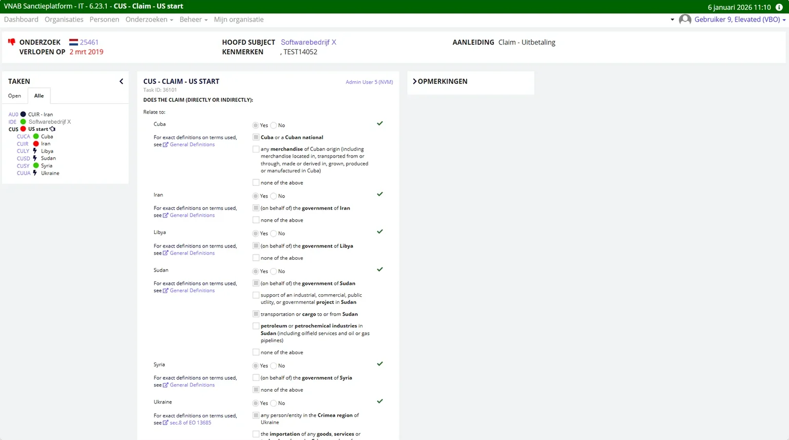 Sanctieplatform Claim US