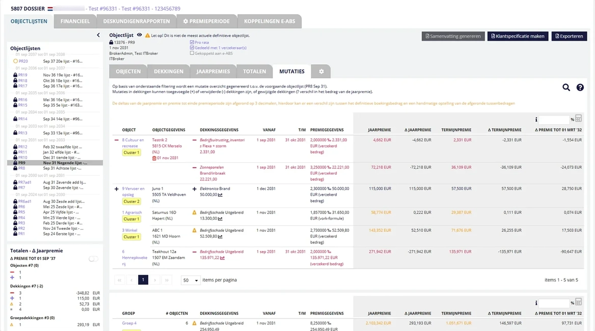 Idos Platform Objectlijsten Mutaties