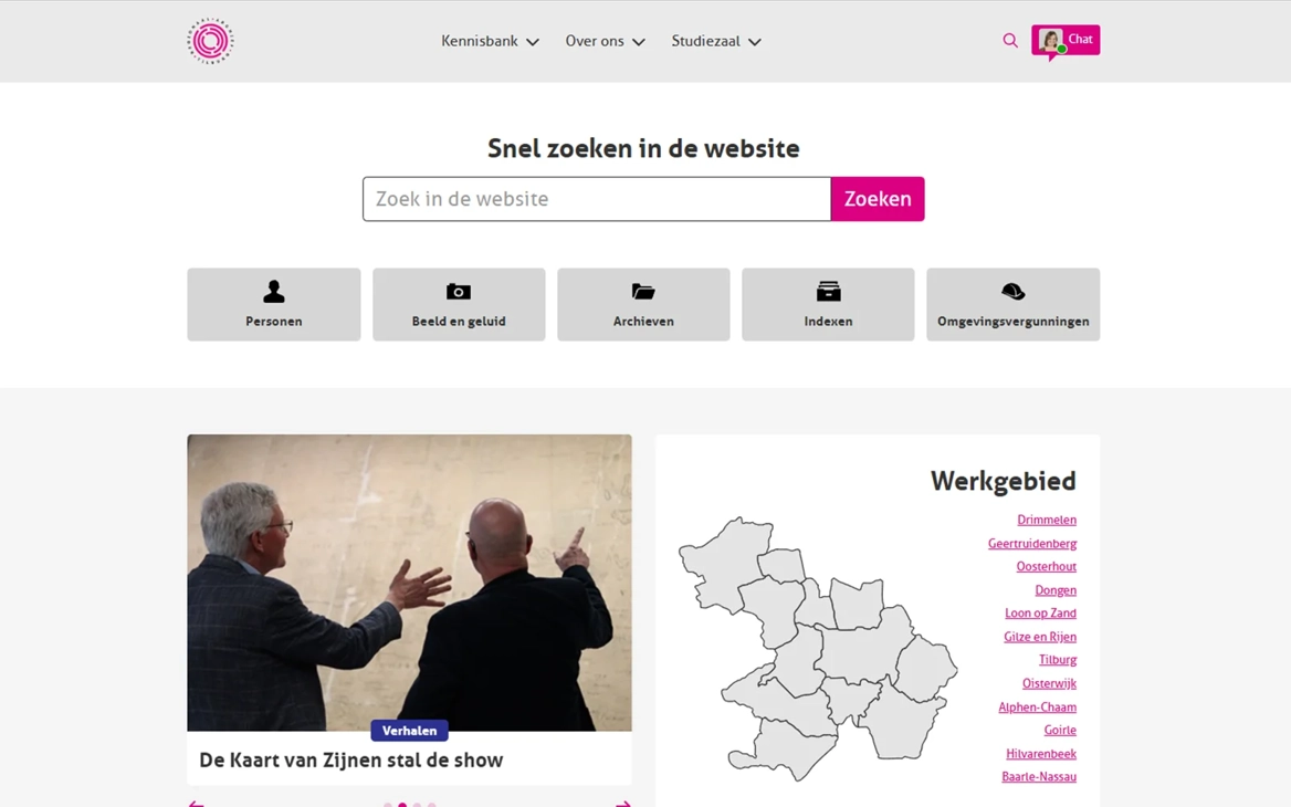 Archiefwebsite Homepage