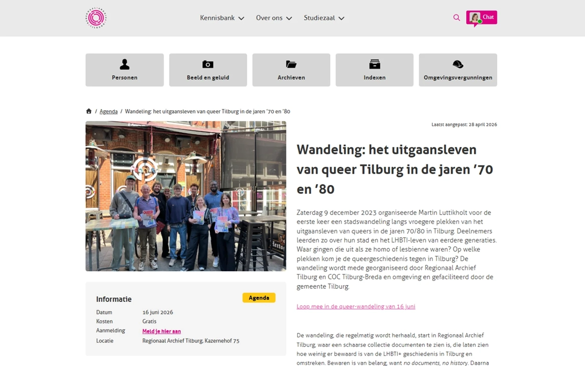 Archiefwebsite Agenda Event